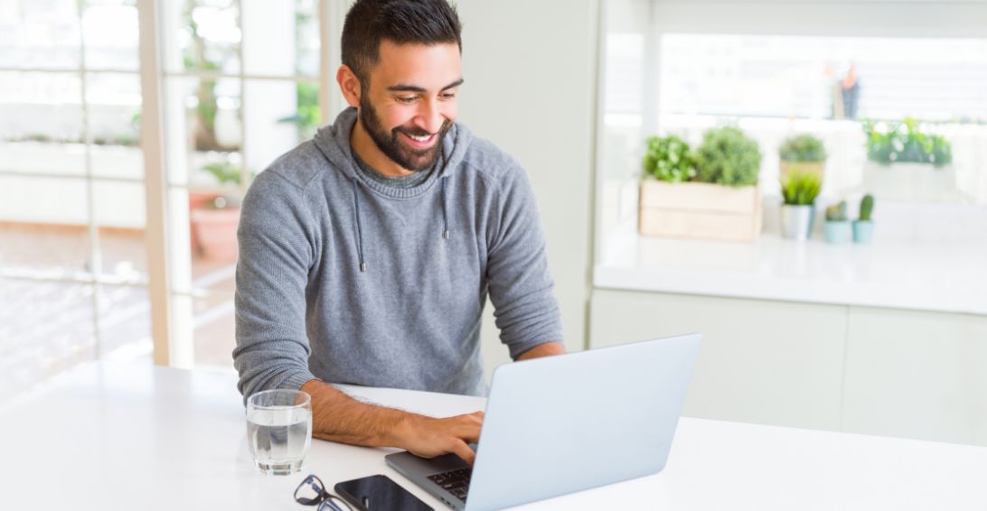 Person working on a laptop